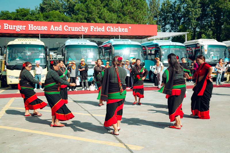 A Newari dance for the arriving guests